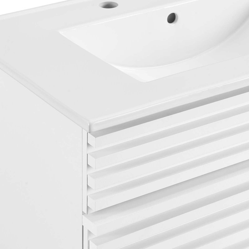 Armoire de meuble-lavabo 30 po Render, Blanc / blanc