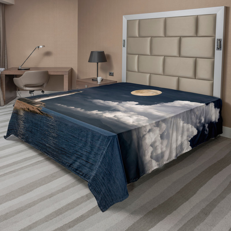Multicolore Ambesonne, Drap plat pour très grand lit californien