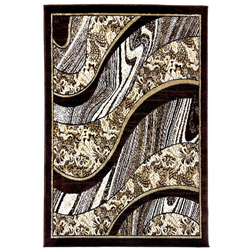 Tapis contemporain moderne abstrait 5X7 pour salon chambre à coucher