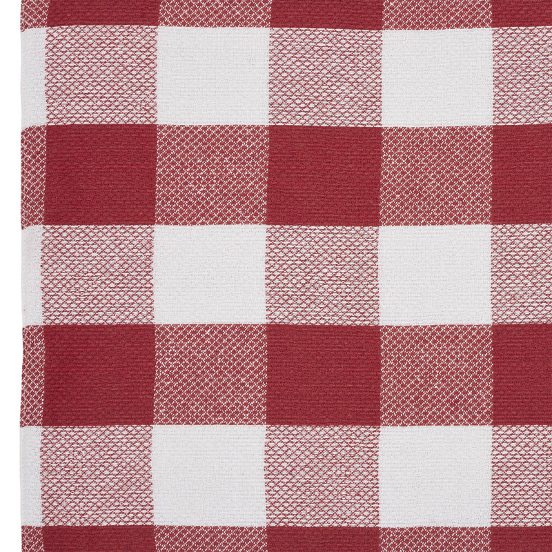 Annie Red and White Cotton Plaid Rectangle Placemat Set