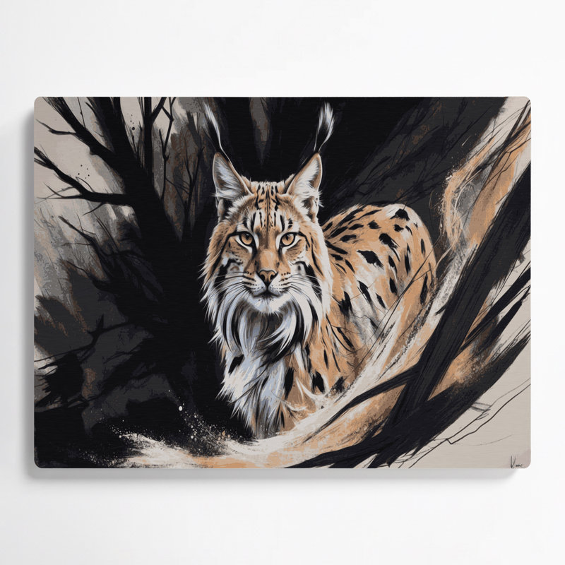 «Big Cats», lynx ibérique gris, art mural en métal, H 20 po x l 24 po