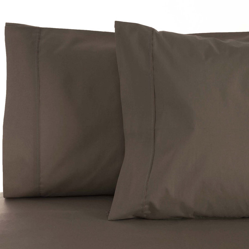 Superior Grey Cotton Polyester Blend Standard Pillowcase Set