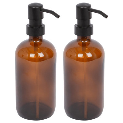 2x Glass Soap Dispensers - 500ml