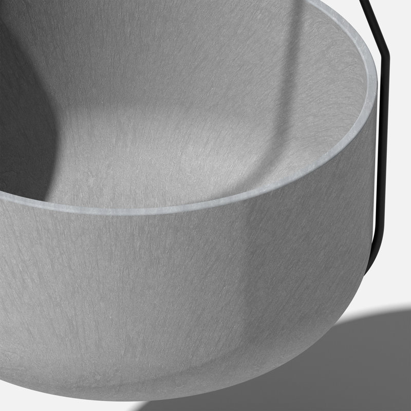 Mason Series Hanging Kona Bowl Planter, 2, Gray