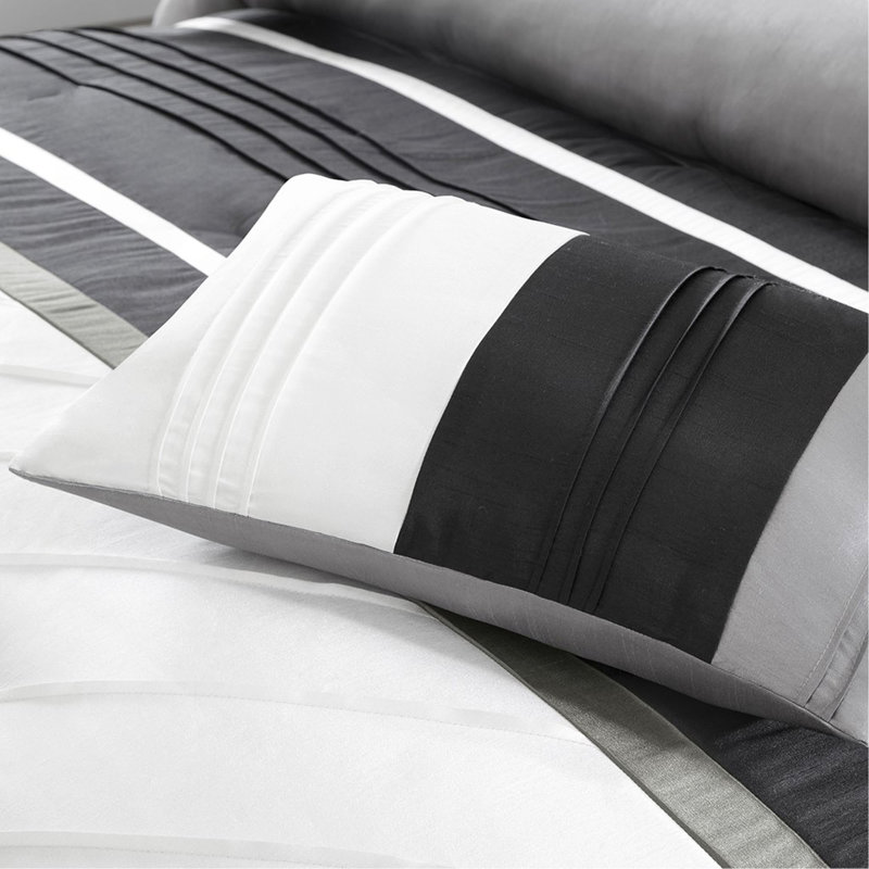 7 Piece Comforter Set Grey King