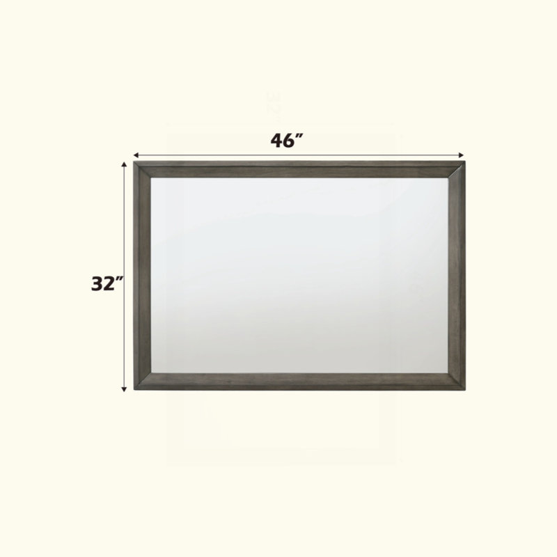 Miroir mural 41 po x 27 po avec cadre en bois rectangulaire et miroir en verre non biseauté pour meuble-lavabo et chambre à coucher