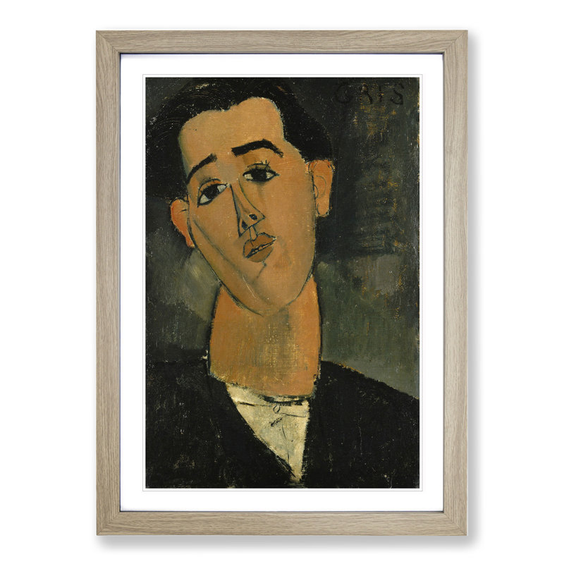 Juan Gris by Amedeo Modigliani - Picture Frame Painting, 65cm H x 48cm W x 2cm D, Oak Framed