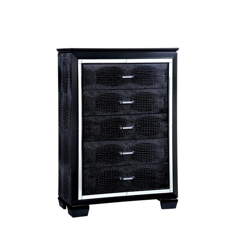 Commode 5 tiroirs Galle, Noir