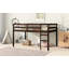 Lit mezzanine en bois massif avec échelle, plateforme de lattes renforcées-129651707-129651708