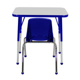 T-Mold Laminate Adjustable Height Desk and Chair Set
