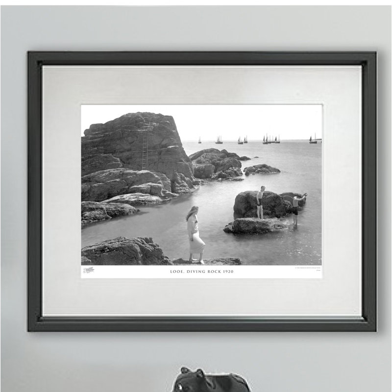 Looe, Diving Rock 1920 - Single Picture Frame Print, 60cm H x 80cm W x 2.3cm D