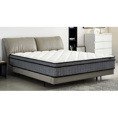 Matelas hybride de 12 pouces dans une boîte, coussin de lit à plateau-coussin avec mousse à mémoire de forme infusée de gel, respirant et hypoallergénique, mi-ferme pour un soutien lombaire