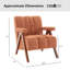 Chaise d'appoint Mid-Century moderne, fauteuil en chenille avec pieds en bois massif, chaise de lecture confortable et capitonnée Channel-1374022150-1586992513