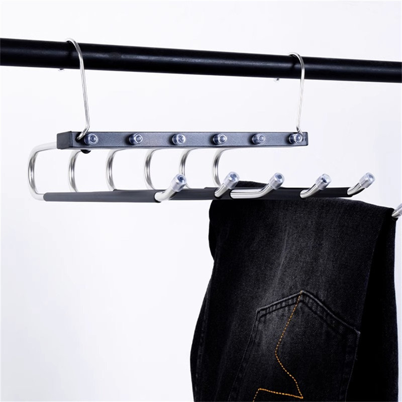 Cintre pour pantalons pliable en acier inoxydable, 4