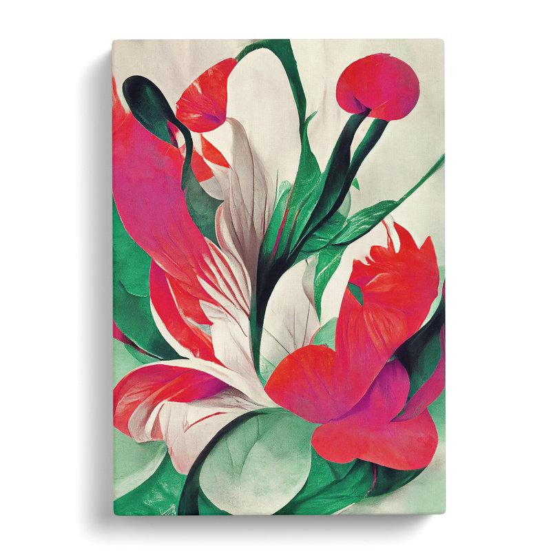 Stunning Abstract Flowers No.4 - Wrapped Canvas, 50cm H x 35cm W x 3cm D