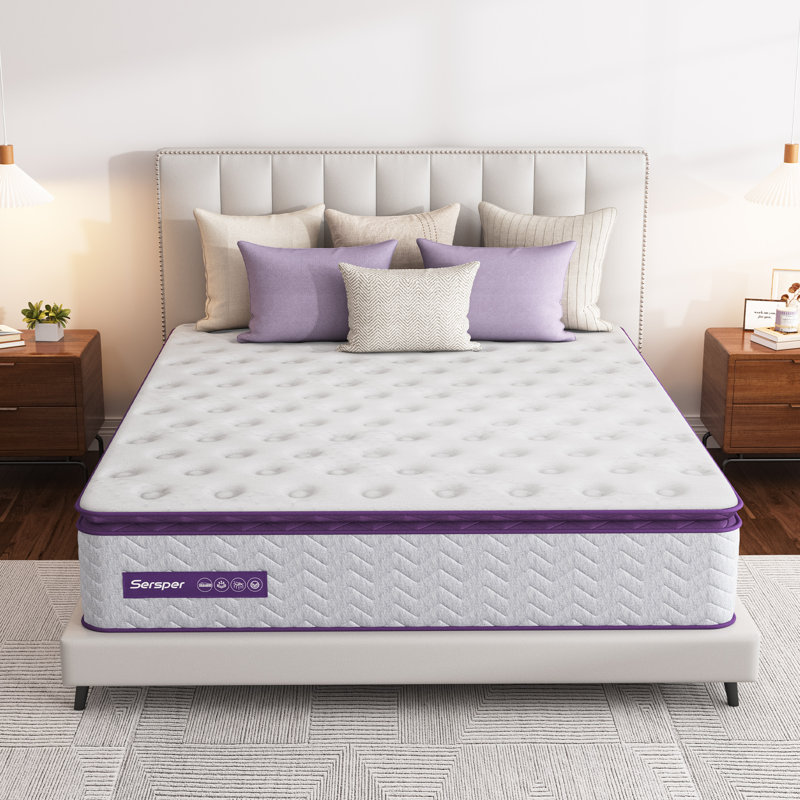 Matelas à plateau-coussin hybride moyen 8/10/12 po, 10", Autres