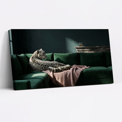 Snow Leopard Canvas Wall Art Oil Painting Print Set Of 1