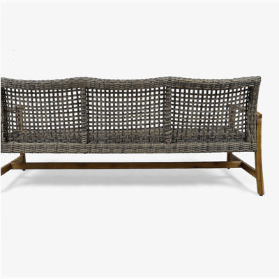 HAMPTON WOOD + WICKER 3 SEATER