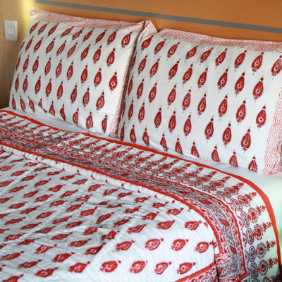 Bostwick Cotton Ikat Bedspread with Pillowcases Included