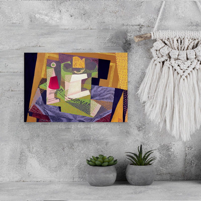 Composition On A Table, 1916 Abstract Contemporary Wall Art Print by Juan Gris - Wrapped Canvas Print, 30.48cm H x 45.72cm W
