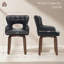 Chaises de salle à manger pivotantes 360 ° Mid-Century noires avec patins réglables, pieds en bois massif-217780791