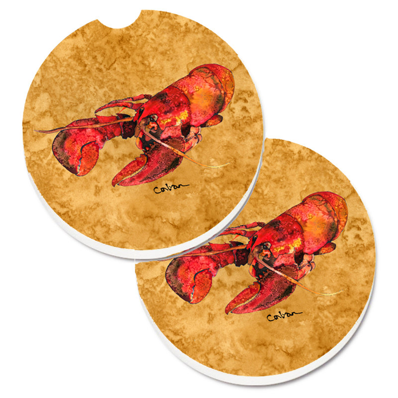 Ceramic Round 2 Piece Car Coaster Set