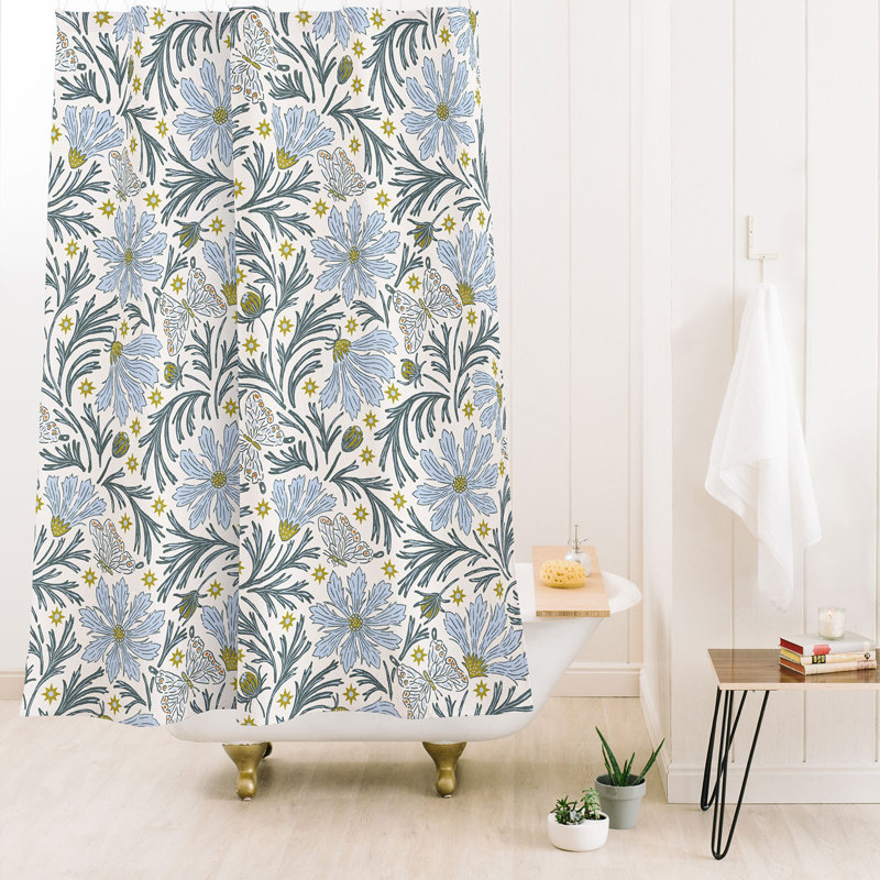 Rideau de douche Ninola Design, Cream/Blue Floral