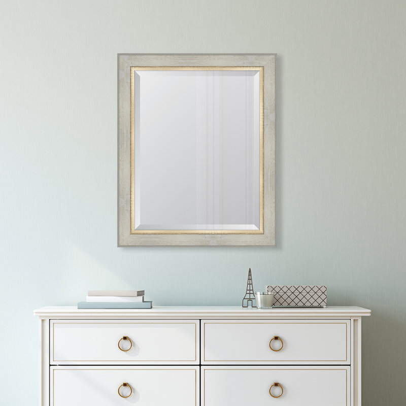 Clinchport Wall Mirror, 34" H x 28" W, White
