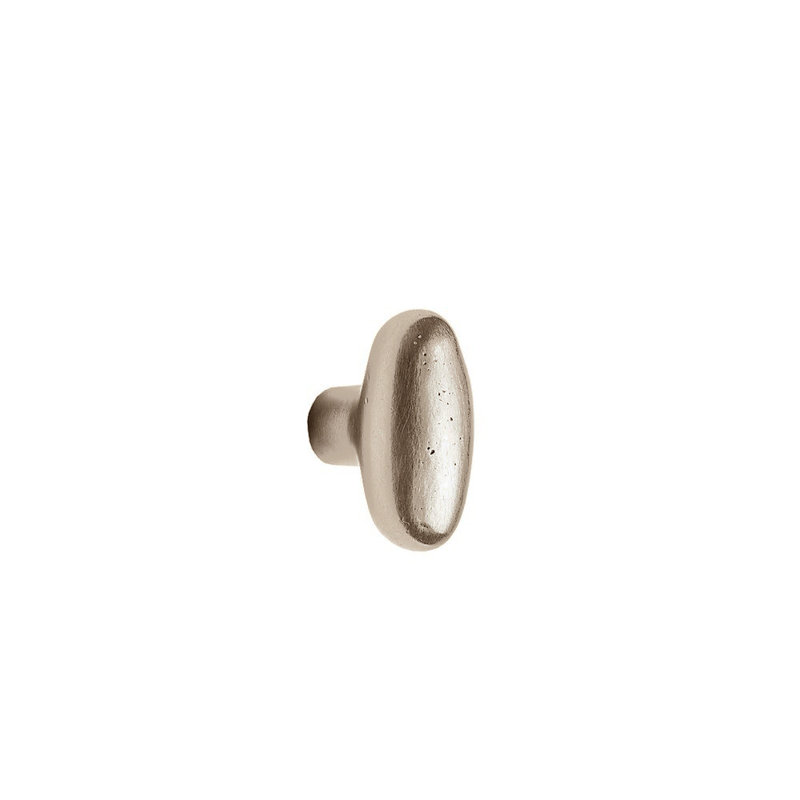Potato Bronze Oval Knob, White Bronze Brushed