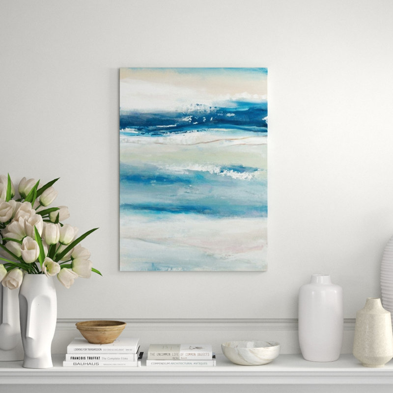 Blue Breeze Painting by Sara Brown, 33" H x 24" W, Glass Coat