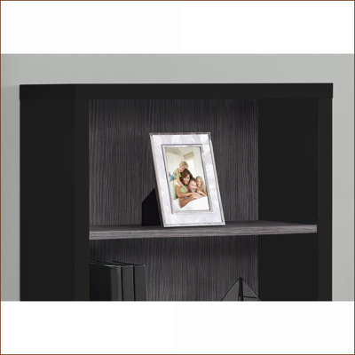 Bookshelf, Modern Industrial 4-Tier Adjustable Shelves, 47.5"H Slate Gray | Particle Board