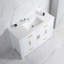 Bathroom Vanity With Ceramic Sink Combo, Abundant Storage Cabinet -4 Soft Close Doors And 4 Drawers-1011001802