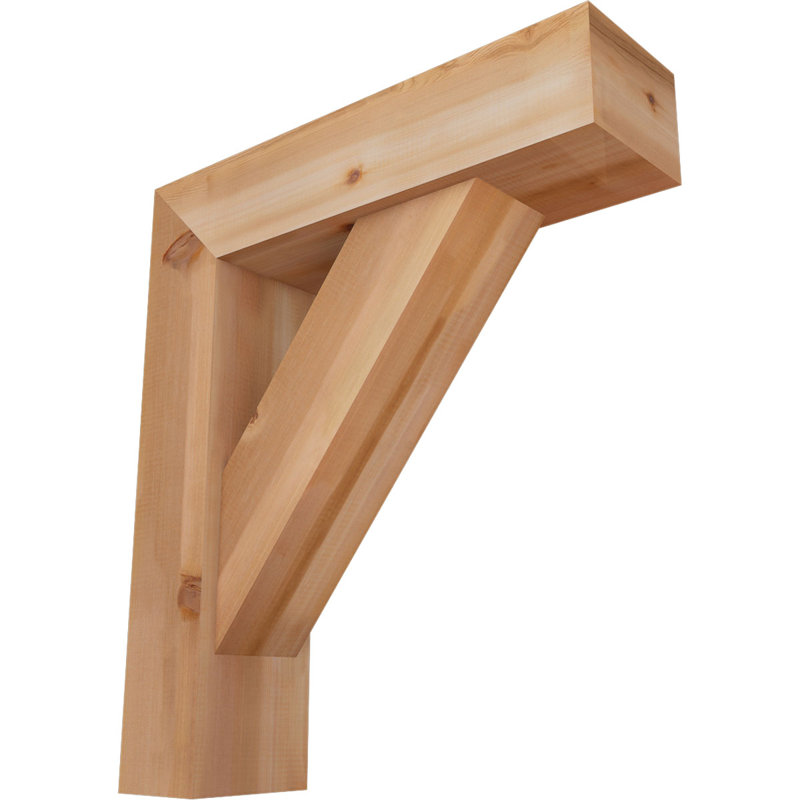 Traditional Block Bracket w/ Offset Brace, 32 x 28, 7 1/2"W Western Red Cedar (Smooth)