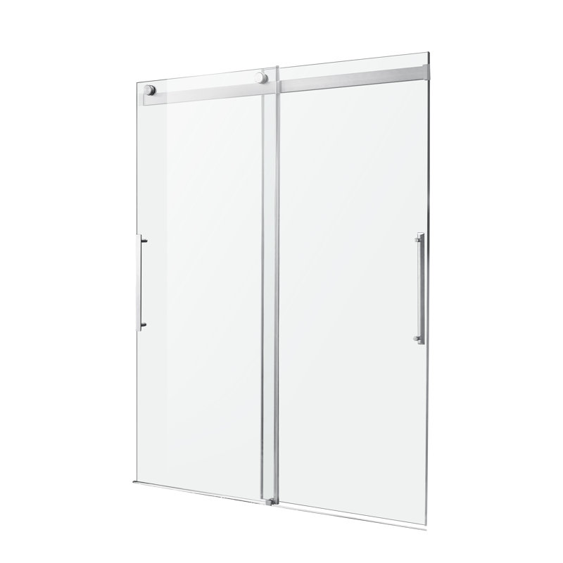 Stellar 60" x 76" Brushed Nickel Frameless Sliding Shower Door