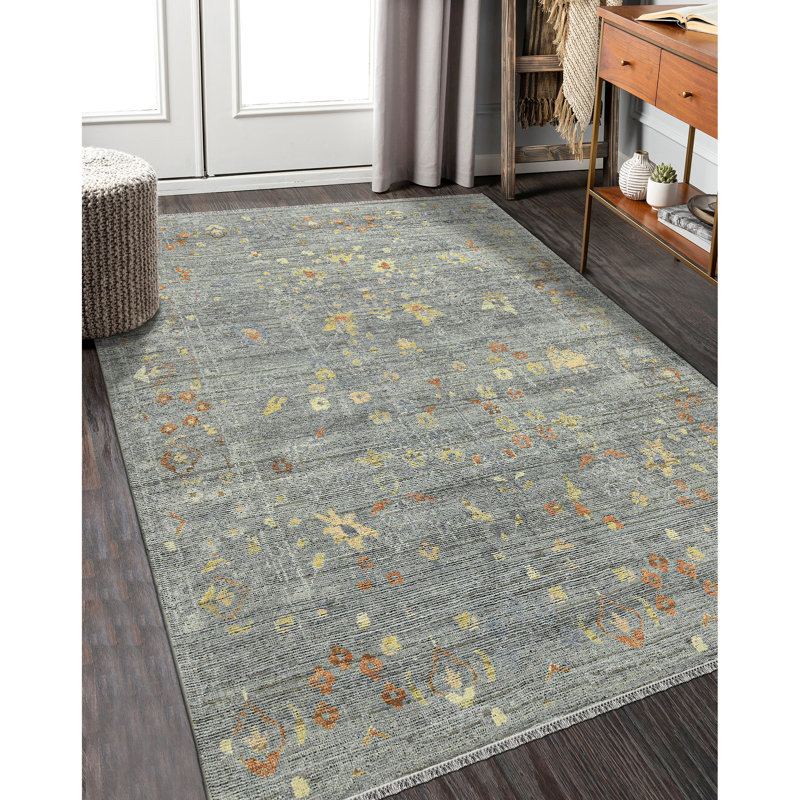 Jwell Wool Floral Indoor Rug, Rectangle 9' x 12'
