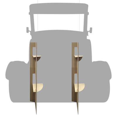 SC2628 Model T Coupe vue de face en carton découpé debout