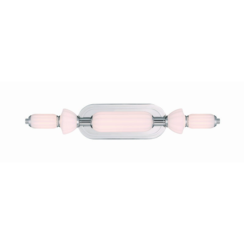 Meuble-lavabo Lansdowne, 22 po, verre opale, Nickel poli