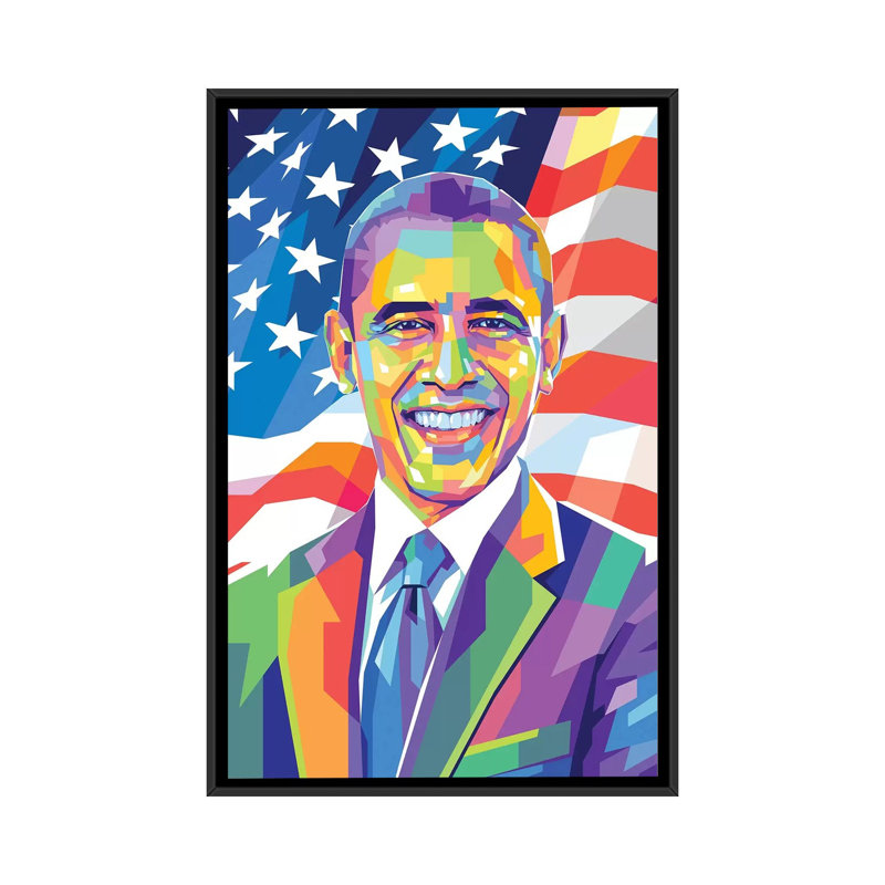 « Barack Obama » par Dayat Banggai-impression d’art graphique, Pas de tapis, H 48 po x l 32 po x P 1,5 po