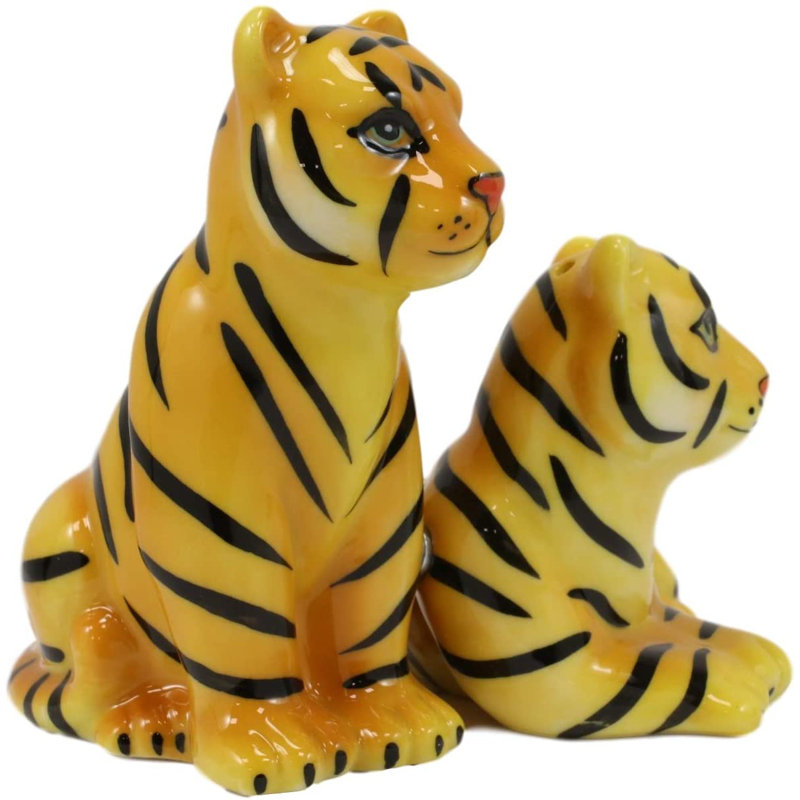 Cortlen Jungle Bengal Tigers Couple Salt and Pepper Shaker Set