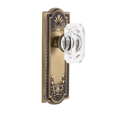 Grandeur Parthenon Plate Privacy with Baguette Crystal Door Knob