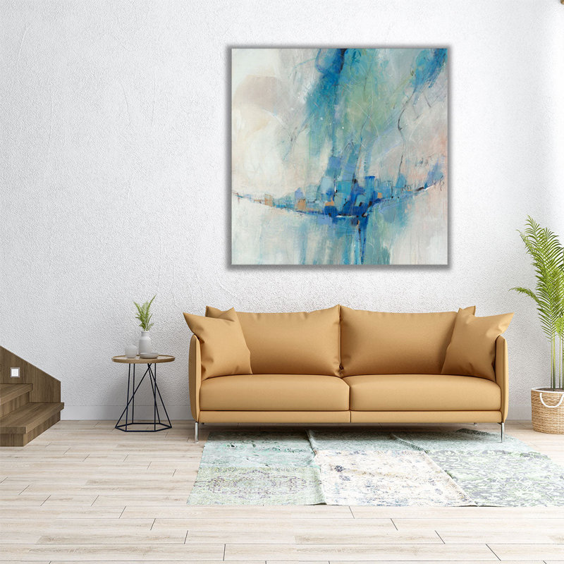 «Blue Stone Abstract II», reproduction d'art sur toile, H 12 po x l 12 po