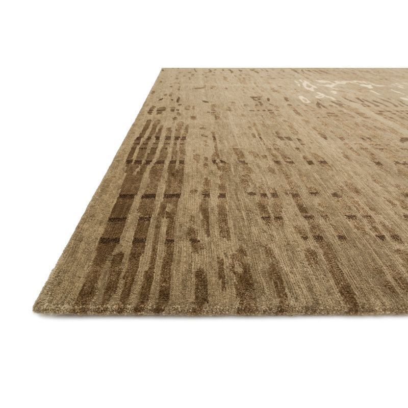 Tapis abstrait noué à la main Hermitage Burlywood / Gold, Rectangle 2 pi x 3 pi