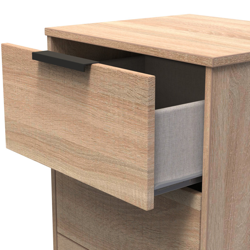 Las Vegas 45cm W Manufactured Wood Bedside Table, Bardolino Oak