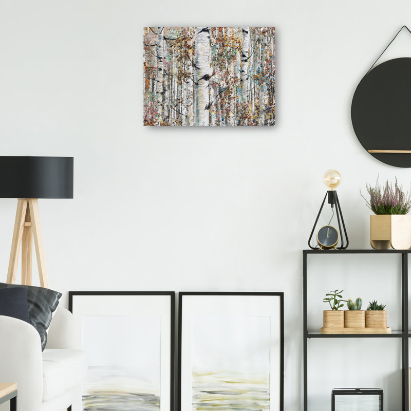 Impression sur toile Jewel Birches par Studio Arts, Toile tendue, H 11 po x l 14 po x P 1,5 po