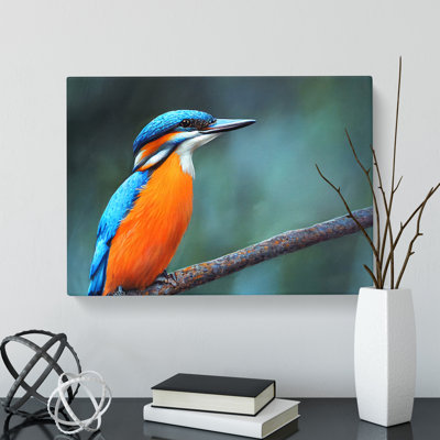 XXX-H1022-WF-10112X Welcoming Kingfisher Bird - Wrapped Canvas Painting