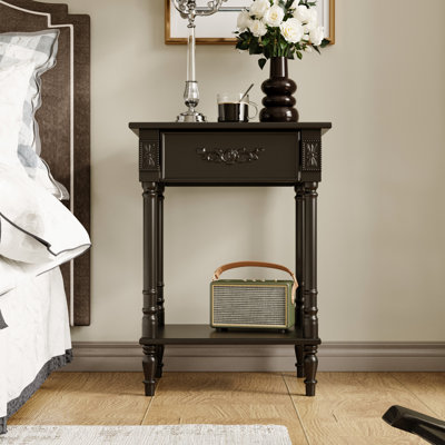 1-Shelf And 1-Drawer Nightstand With Elegent Design