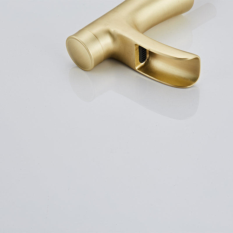 2-handle Bathroom Faucet with Drain Assembly, Matte Gold