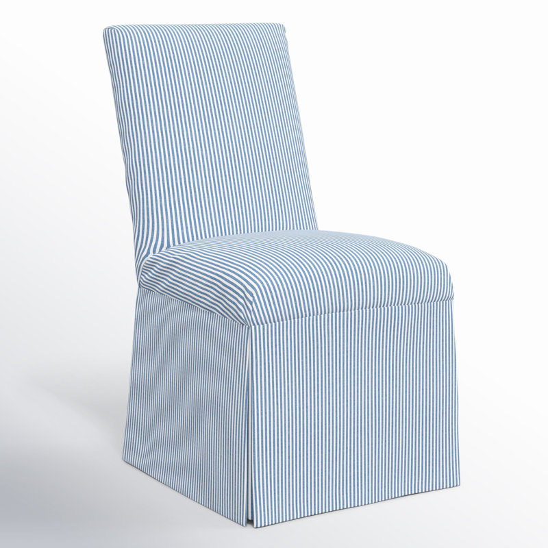 Silvia Cotton Parsons Chair, Prep Stripe Blue