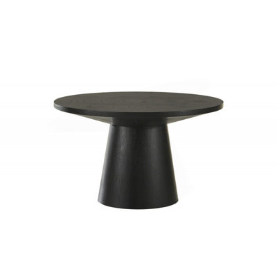29 po Table basse ronde en bois pour salon moderne avec base à piédestal