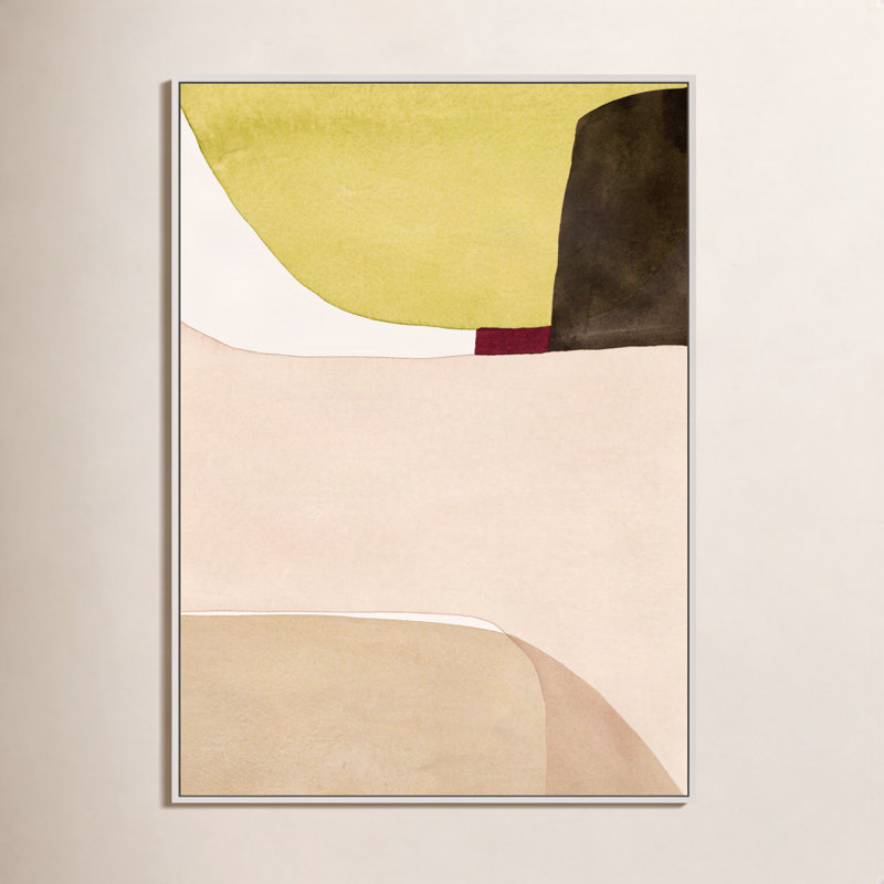 Divided It Is All Neutral by Julia Balfour - Print, 20" H x 14" W x 1.25" D, White Picture Framed Canvas
